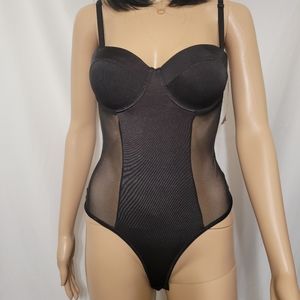 Fashion nova size small black T-back teddy/ one piece NWT